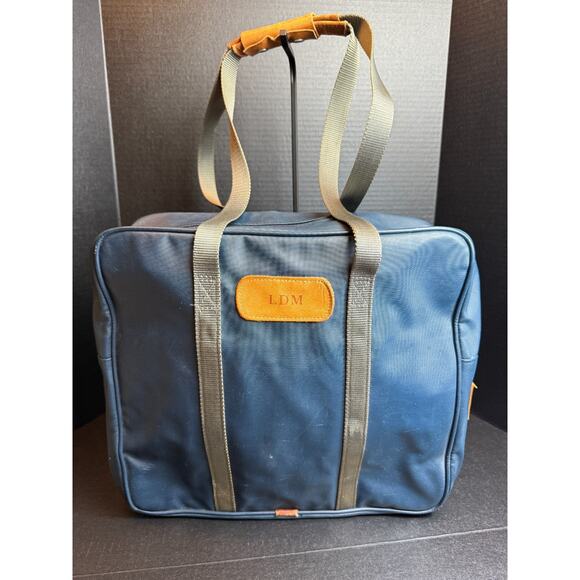 Jon Hart Design Other - Jon Hart Briefcase Travel Bag Laptop Midnight Blue/Gray Long Handles Vtg *READ